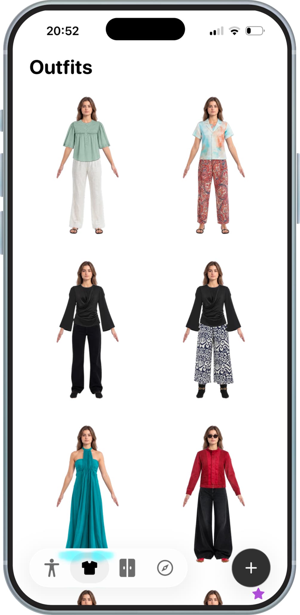 Saved outfits on your avatar